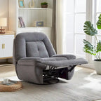 Draaibare relaxfauteuil van ribfluweel met voetensteun voor de woonkamer