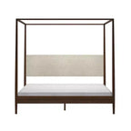 Harbor hemelbed voor kingsize bedden met gestoffeerd hoofdbord, blond/Swiss Coffee (MD2411-01)