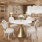 Ensemble de table à manger ronde et de chaises de luxe moderne Morden Fort, 5 pièces