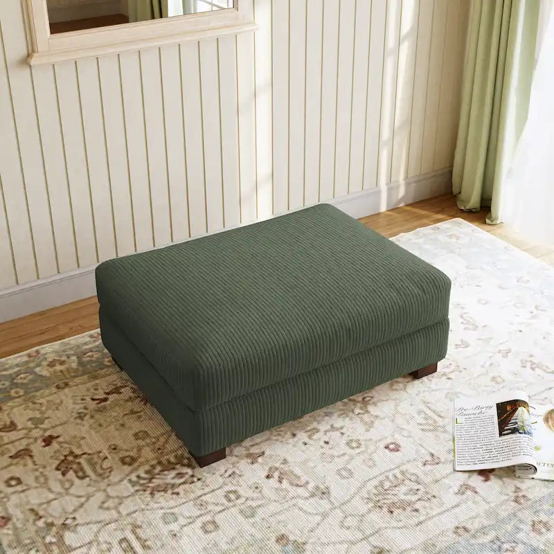 Moderne extra grote poef van ribfluweel