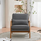 Tapicerowany fotel akcentowy w stylu mid-century modern