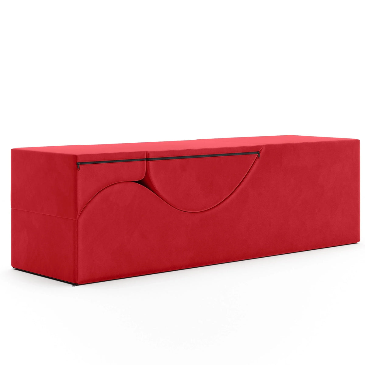 Avana Kami verstelbare chaise longue / voor yoga en massage - 2-in-1 poef met verborgen uitklapbare yogaloungestoel, microfluweel - N/A