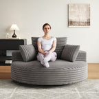 Draaifauteuil voor één persoon van corduroy, chenille en schuim