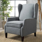 Gestoffeerde fauteuil met vleugelrugleuning en kantelmechanisme, klassieke stijl, blikvanger voor de woonkamer