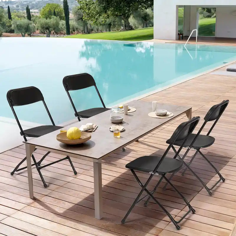10er-Pack Klappstühle aus Kunststoff, Tragfähigkeit 350lb, für Veranstaltungen, Büro, Hochzeiten, Partys, Picknicks, Küche und Essbereich