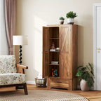 Armoire garde-manger de style champêtre HOMCOM 72 avec portes de grange, grand meuble de rangement pour la cuisine avec étagères réglables et tiroir