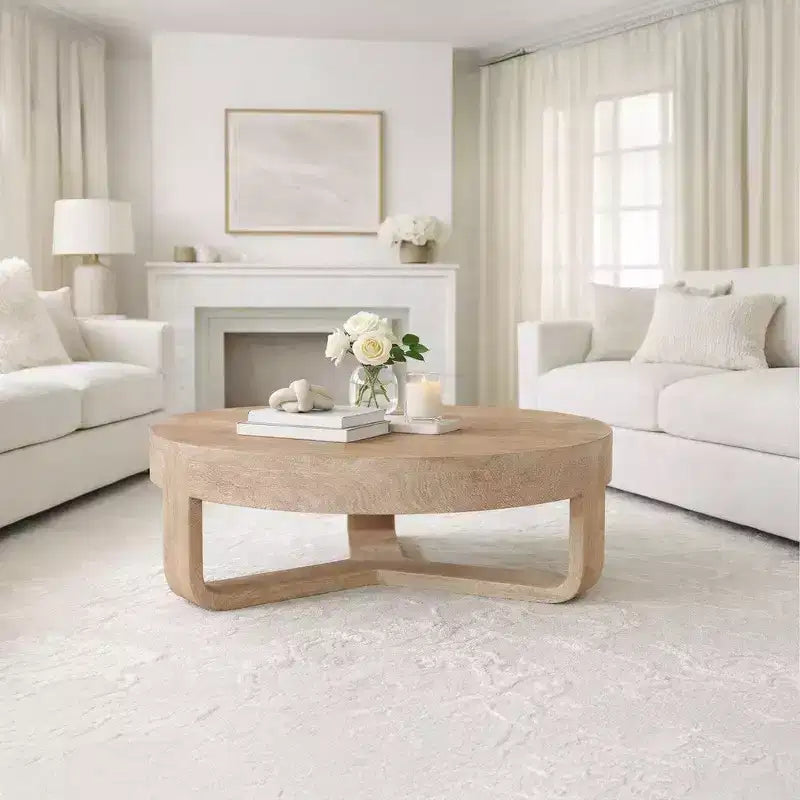 Ronde salontafel van 32 inch met open sledevoet, Royal Hampton