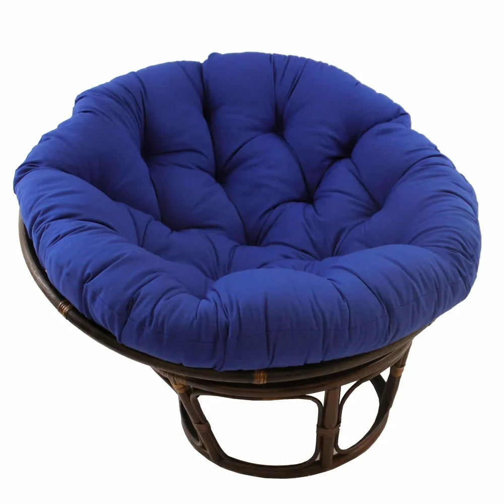 Bali-Papasan-Sessel aus Rattan, 42 Inch, mit Köperstoffkissen