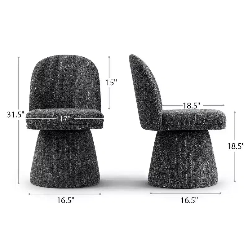 Set aus 6 modernen, um 360° drehbaren Esszimmerstühlen ohne Armlehnen mit säulenförmigem Fuß, elegante Akzentstühle für Küche, Esszimmer oder Büro-Panipeachy
