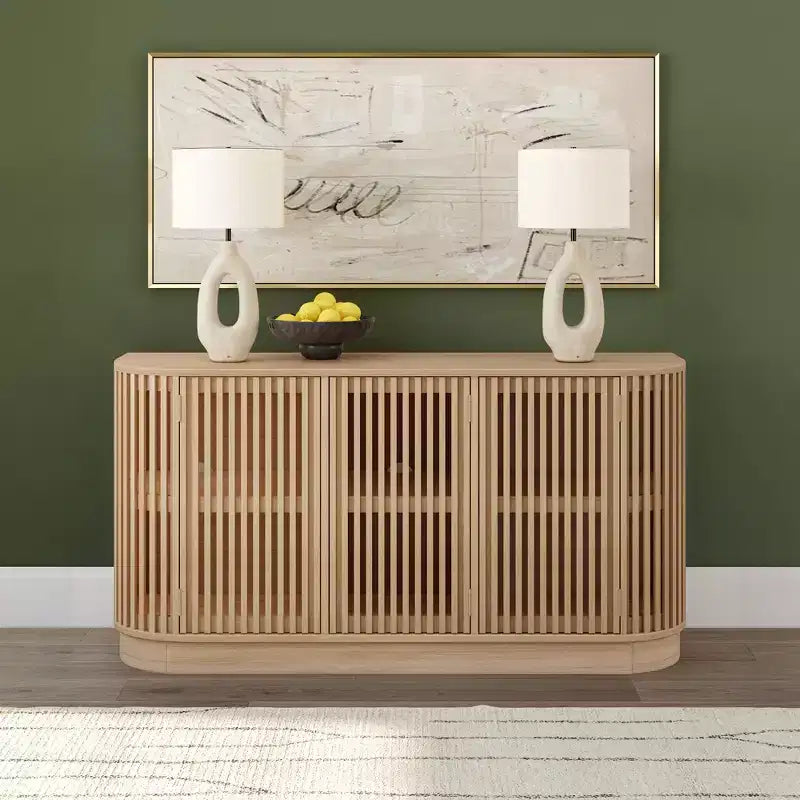 Plank+Beam Contour Sideboard aus Massivholz mit 3 Türen, 59-TV-Ständer fürs Wohnzimmer