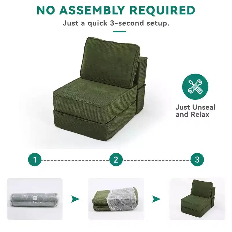 Modulares Cloud-Ecksofa, bequemes Cord-Ecksofa mit tiefer Sitzfläche und hohen Kissen, einfach zu montieren