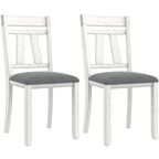VECELO Solid Wood Dining Chairs with Linen Fabric Seating, Dining Chairs Set of 2/4/6