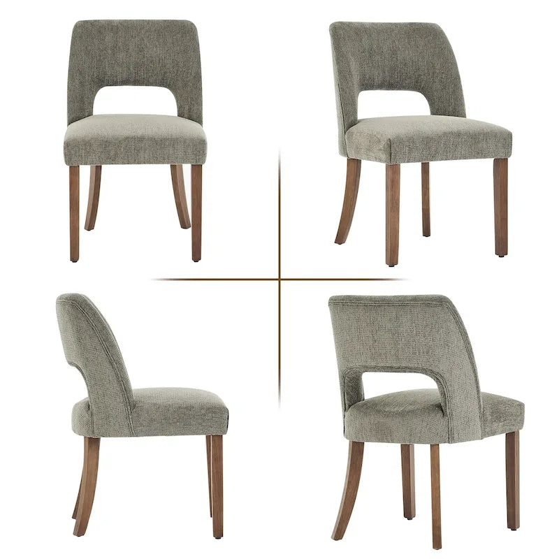 Set aus 4 Esszimmerstühlen mit Stoffbezug