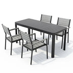 Ensemble de salle à manger d'extérieur en aluminium de 5/7 pièces, avec chaises empilables et table extensible