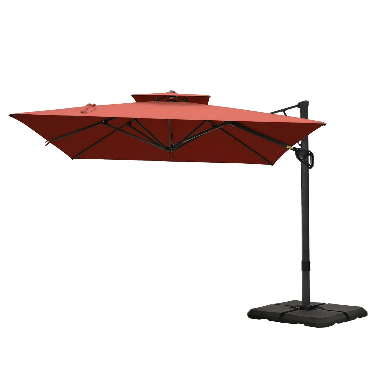 MAISON ARTS parasol boczny 12 FT z automatycznym podnośnikiem hydraulicznym, aluminiowym masztem i obrotem o 360 stopni