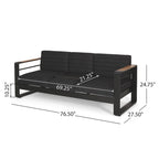 Giovanna Outdoor-Sitzgruppe aus Aluminium für 7 Personen mit Feuerstelle von Christopher Knight Home