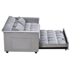 Modernes Ausziehsofa mit Schlaffunktion, 3-in-1-Schlafsofa mit verstellbarer Rückenlehne, Samt-Zweisitzer, Kissen und Seitentaschen