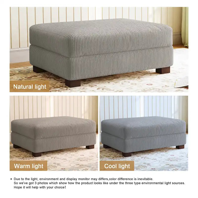 Moderne extra grote poef van ribfluweel