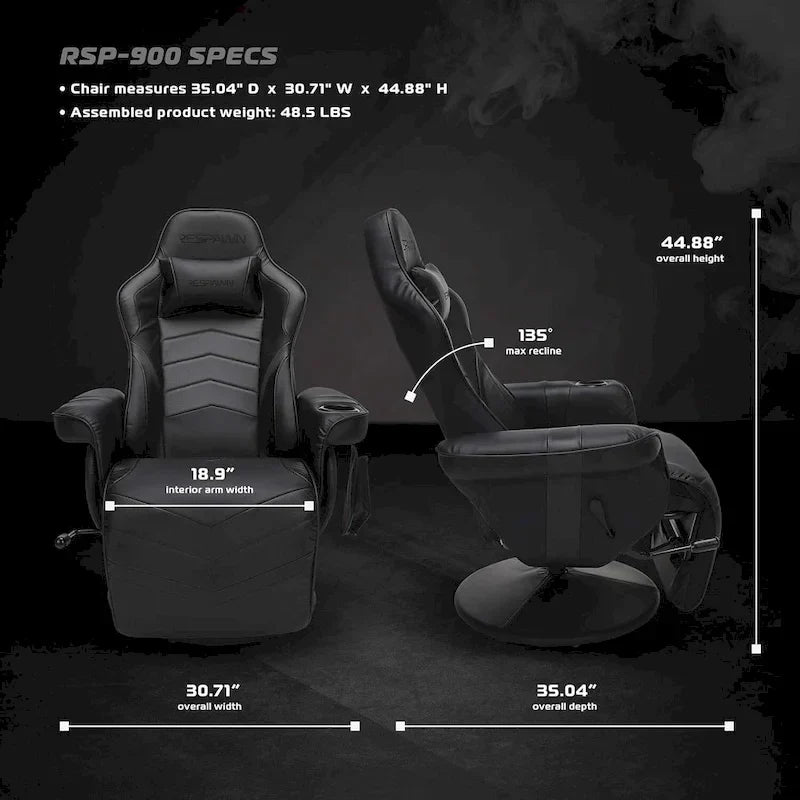 Fauteuil inclinable de jeu avec repose-pieds