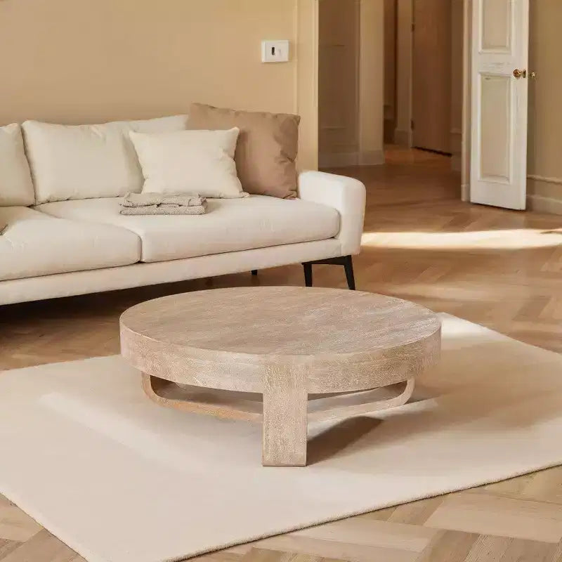 Ronde salontafel van 32 inch met open sledevoet, Royal Hampton