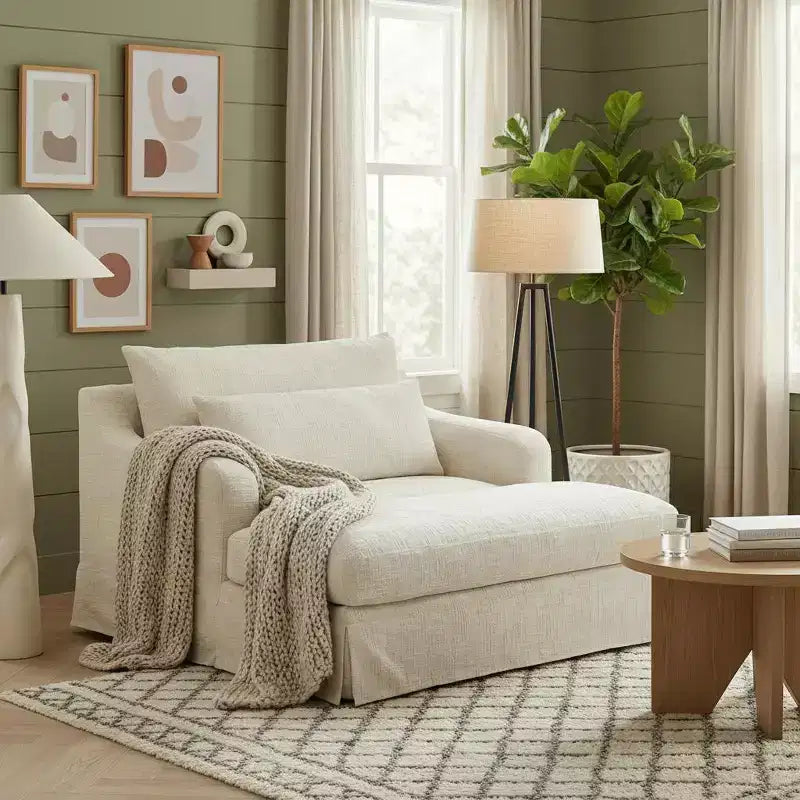 Extra diepe slaapfauteuil van chenille van Polibi