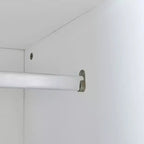 Opklapbedframe voor een eenpersoonsbed, houten kastbed met ingebouwde kledingkast, opberglades en open planken, wit -ModernLuxe