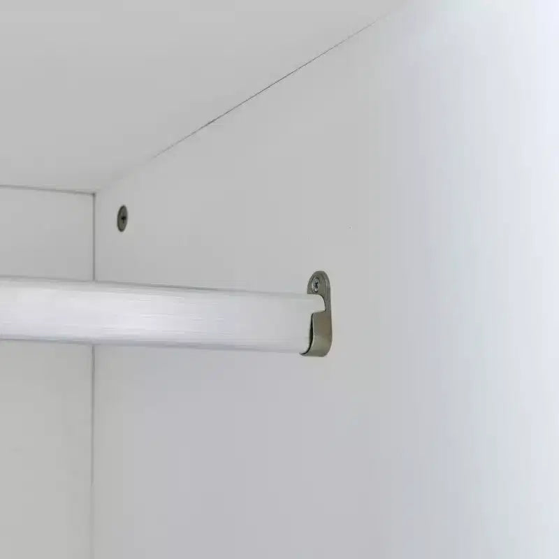 Opklapbedframe voor een eenpersoonsbed, houten kastbed met ingebouwde kledingkast, opberglades en open planken, wit -ModernLuxe