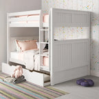 Camaflexi Etagenbett in Full-Größe mit zwei Full-Betten und ausziehbarem Twin-Bett - Paneel-Kopfteil
