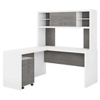 Echo L-vormig bureau met opzetkast en laden