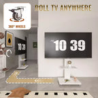 TV-meubel voor tv’s van 32-75, in hoogte verstelbare mobiele tv-wagen met lade en wielen voor de woonkamer, slaapkamer en kantoren -ModernLuxe