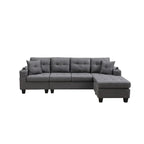 Wohnlandschaft mit L-förmiger Chaiselongue und Getränkehalter