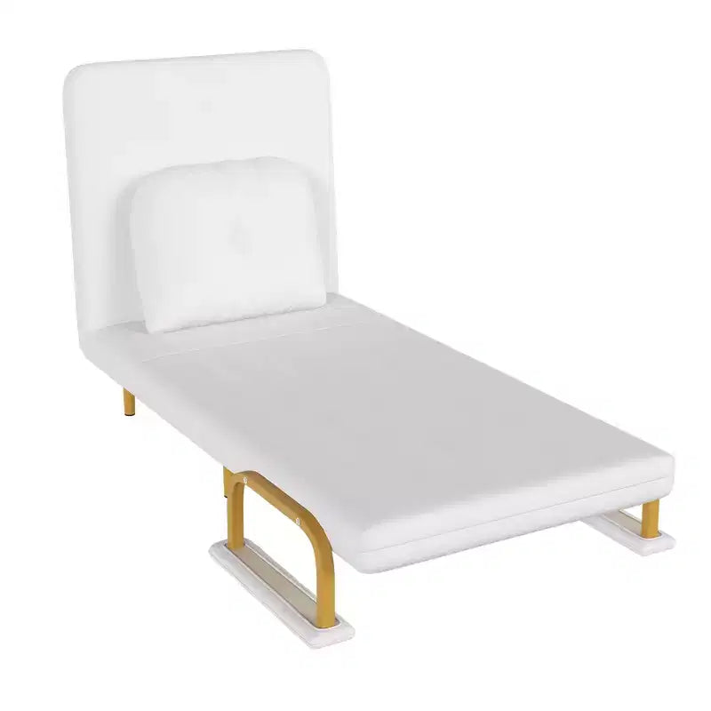 Klappbares Schlafsofa 3-in-1 mit umwandelbarem Sessel - 5-fach verstellbare Rückenlehne mit Kissen, platzsparender Schlafsessel für Wohnzimmer, Schlafzimmer und Büro (Weiß)