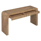 Console rustique Whisen, table d’entrée et table d’appoint avec façade de tiroir cannelée