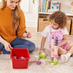 Meuble mobile à casiers avec plateau et 15 bacs à façade incurvée, 3x4, mobilier pour enfants