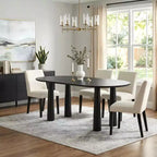 Dovelina 67 Oval Wood Dining Table with 4 legs Modern Kitchen Table for 6 People