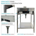 24-in W x 22-in D x 35-in H Stainless Steel Laundry Sink and Wash Stand