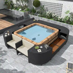 Spa Surround Spa-frame, vierkante modulaire loungeset voor buiten van rotan