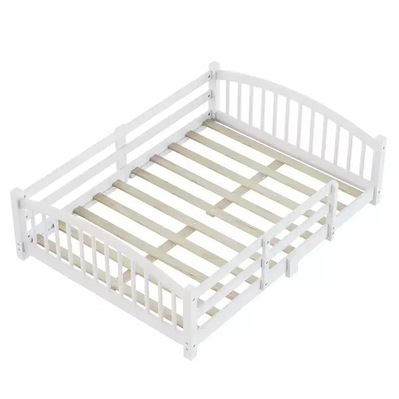 Luxystar Montessori-bed in full size met laag profiel, veiligheidsrails en hoofdeinde