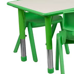 Prostokątny zestaw stołu do zabawy z regulowaną wysokością i 6 krzesłami Emma and Oliver, z tworzywa sztucznego, 23.625W x 47.25L