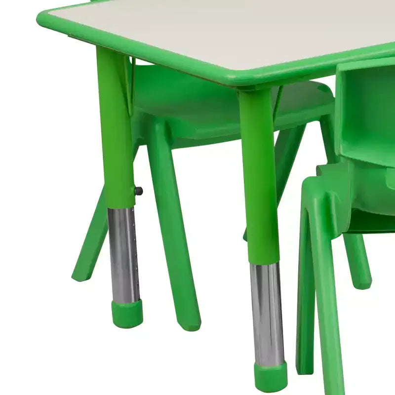 Prostokątny zestaw stołu do zabawy z regulowaną wysokością i 6 krzesłami Emma and Oliver, z tworzywa sztucznego, 23.625W x 47.25L