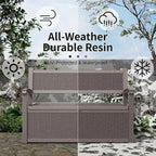 Wetterfeste Aufbewahrungsbank aus Kunstharz mit abschließbarem Geheimfach - Rattan-Optik, Tragkraft 500 lbs, 70-Gallonen-Stauraum