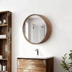 23.6 moderne ronde schuifbare wandspiegel met opbergruimte, ruimtebesparende make-upspiegel voor de badkamer, decoratieve spiegel voor de woonkamer