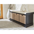 Banc de rangement SAFAVIEH Fiorello avec coussin et 3 tiroirs - 47.3 W x 15 L x 19 H - 47Wx15Dx19H