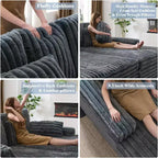 AMERLIFE dubbele chaise longue voor twee personen, comfortabele bank met diepe zitting, lendekussens en brede armleuningen, eenvoudig te monteren, imitatiebont