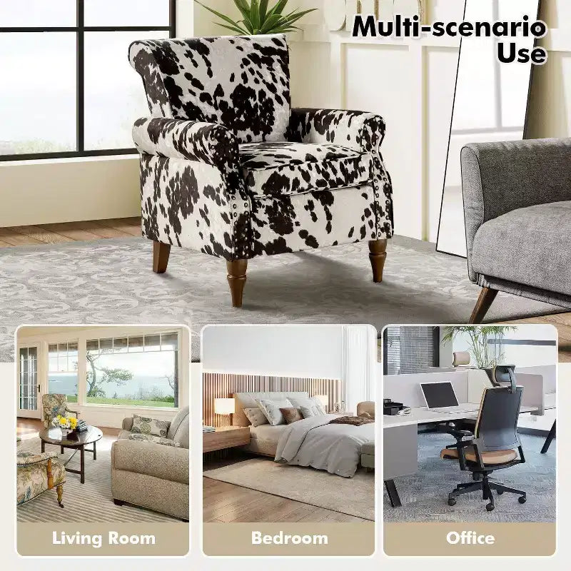 Araceli traditionele houten fauteuil met bloemenstof, hoge rugleuning met vleugels en siernagels| ART OF LIVING DESIGNS