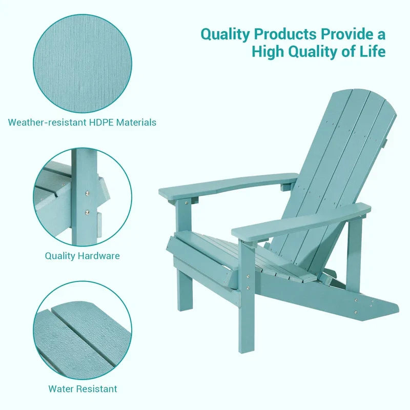 Bonosuki wetterfeste Adirondack-Gartenstühle aus Holz - Set aus 4