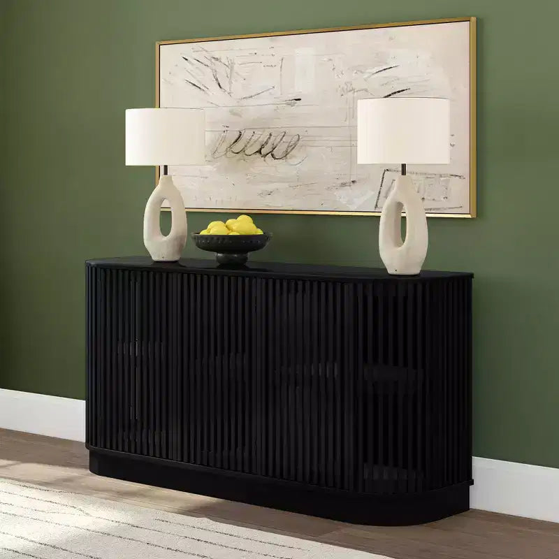 Plank+Beam Contour Sideboard aus Massivholz mit 3 Türen, 59-TV-Ständer fürs Wohnzimmer