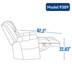 Fauteuil inclinable manuel vert surdimensionné avec fonction pivotante et à bascule, revêtement en tissu