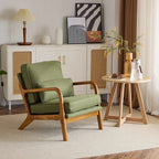 Tapicerowany fotel akcentowy w stylu mid-century modern