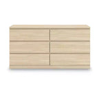 Signature Design by Ashley moderne Onita-Kommode mit 6 Schubladen, Kommode aus Holz in Naturbraun ohne Beschläge